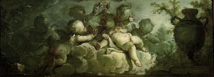 Dirk van der Aa Playing Putti on Clouds oil painting image